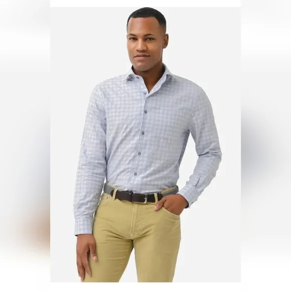 New! Medium Johnnie O 🐟 Top Shelf Westover Wake Long Sleeve Button Shirt - Picture 4 of 5